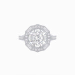 Load image into Gallery viewer, Diamond Dodecagon Frame Vintage-Style Engagement Ring
