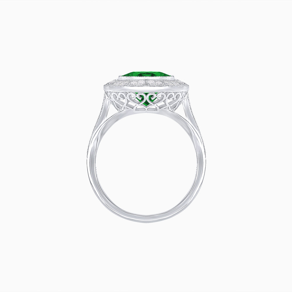 Vintage-Inspired Dodecagon Halo Engagement Ring Mounting