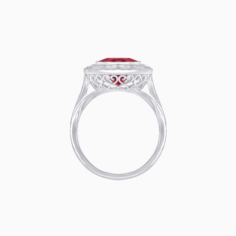 Vintage-Inspired Dodecagon Halo Engagement Ring Mounting