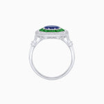 Load image into Gallery viewer, Art Deco Inspired Octagonal French-Cut Gemstone Ring