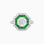 Load image into Gallery viewer, Art Deco Inspired Octagonal French-Cut Gemstone Ring