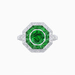 Load image into Gallery viewer, Art Deco Inspired Octagonal French-Cut Gemstone Ring