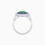 Load image into Gallery viewer, Art Deco Inspired Octagonal French-Cut Gemstone Ring