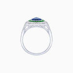 Load image into Gallery viewer, Art Deco Inspired Pear Cut Gemstone Double Halo Ring