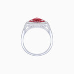 Load image into Gallery viewer, Art Deco Inspired Pear Cut Gemstone Double Halo Ring