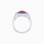Load image into Gallery viewer, Art Deco Inspired Pear Cut Gemstone Double Halo Ring