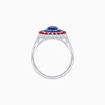 Load image into Gallery viewer, Vintage Style Pear Shape Mosaic Ring with French-Cut and Cabochon Borders