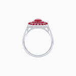 Load image into Gallery viewer, Vintage Style Pear Shape Mosaic Ring with French-Cut and Cabochon Borders