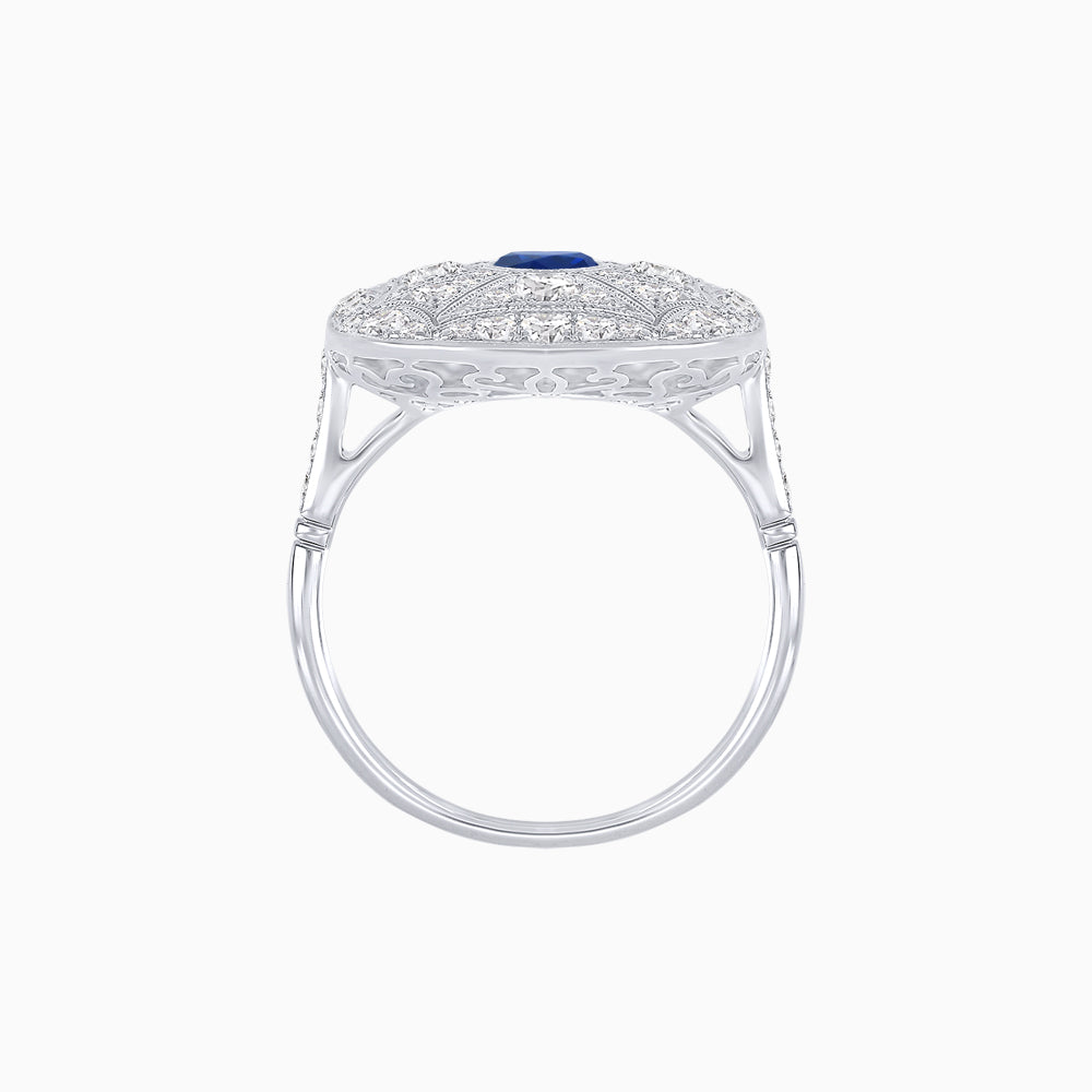 Vintage-Inspired Cushion-Shaped Diamond Ring Mounting  Artisan Milgrain | Timeless Geometry | Customizable Center Stone