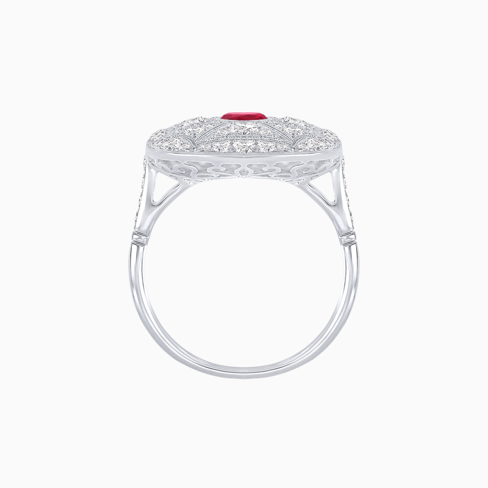 Vintage-Inspired Cushion-Shaped Diamond Ring Mounting  Artisan Milgrain | Timeless Geometry | Customizable Center Stone