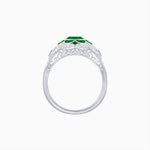 Load image into Gallery viewer, Vintage Floral Halo Ring Mounting with Cushion Cut Center Stone and Diamond Accents