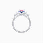 Load image into Gallery viewer, Vintage Floral Halo Ring Mounting with Cushion Cut Center Stone and Diamond Accents