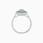 Load image into Gallery viewer, Art Deco-Inspired Marquise Halo Ring with Scalloped Diamond Motif Custom Center Stone | Sculptural Elegance | Vintage-Inspired Craftsmanship