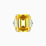 Load image into Gallery viewer, Art Deco Inspired Emerald Cut Ring with Heart-Shaped Prongs