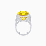 Load image into Gallery viewer, Art Deco Inspired Emerald Cut Ring with Heart-Shaped Prongs