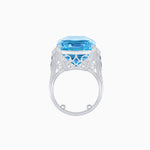 Load image into Gallery viewer, Art Deco Inspired Emerald Cut Ring with Heart-Shaped Prongs