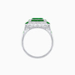 Load image into Gallery viewer, Art Deco Style Double Halo Asscher Cut Ring with Customizable French-Cut Gemstone (Mounting)