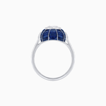 Load image into Gallery viewer, Art Deco Inspired Cushion-Cut Center and Calibré-Cut Gemstone Cocktail Ring