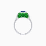 Load image into Gallery viewer, Art Deco Inspired Cushion-Cut Center and Calibré-Cut Gemstone Cocktail Ring