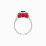 Load image into Gallery viewer, Art Deco Inspired Cushion-Cut Center and Calibré-Cut Gemstone Cocktail Ring