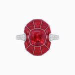 Load image into Gallery viewer, Art Deco Inspired Cushion-Cut Center and Calibré-Cut Gemstone Cocktail Ring