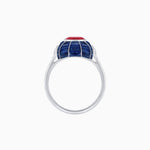 Load image into Gallery viewer, Art Deco Inspired Cushion-Cut Center and Calibré-Cut Gemstone Cocktail Ring