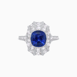 Load image into Gallery viewer, Art Deco Inspired Cushion Cut Sunburst Diamond Halo Ring