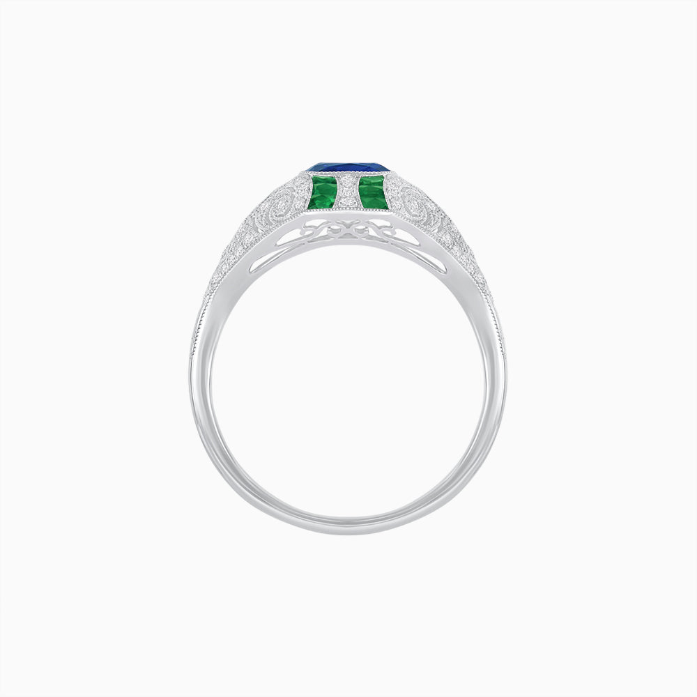 Vintage Inspired Sapphire & Diamond Ring