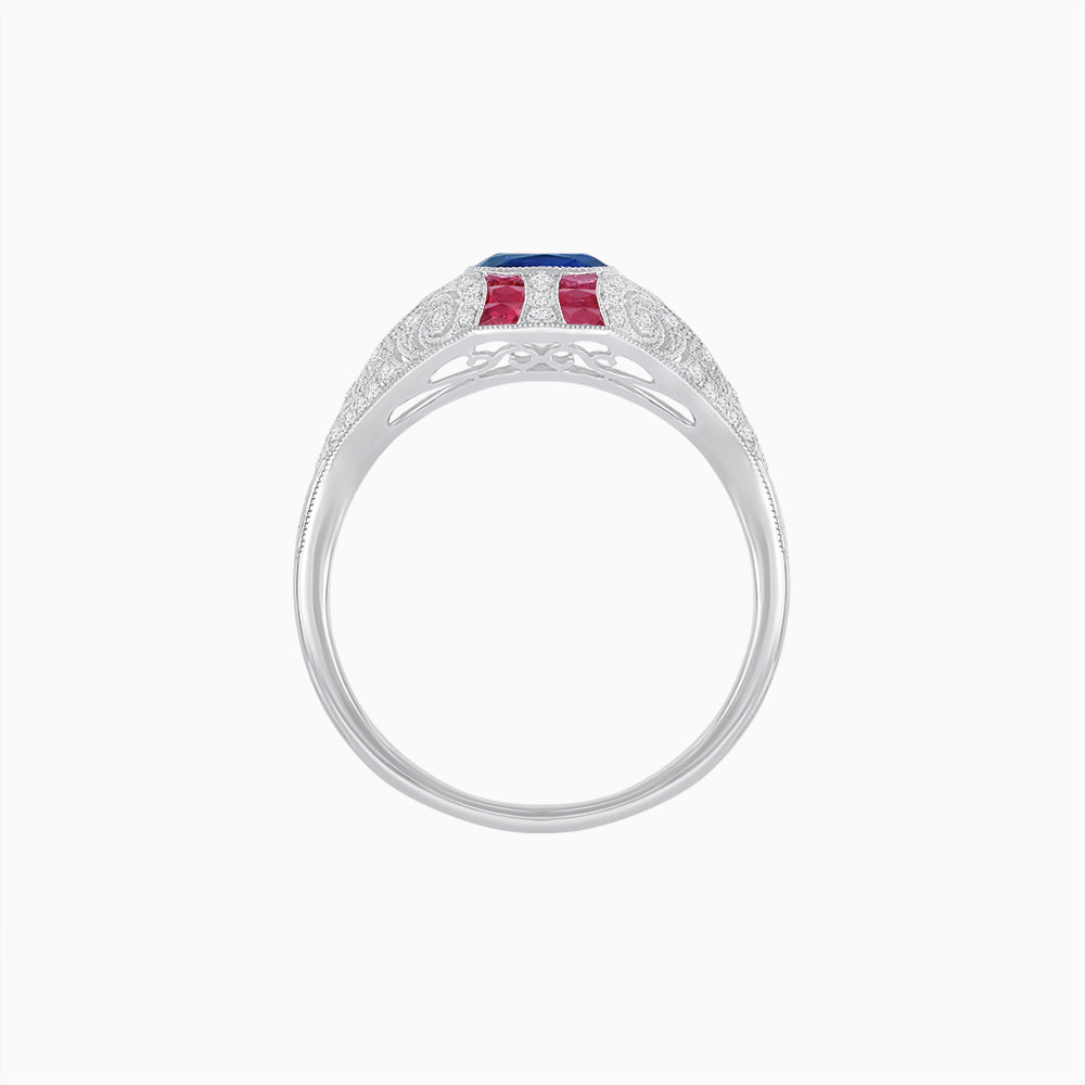 Vintage Inspired Sapphire & Diamond Ring
