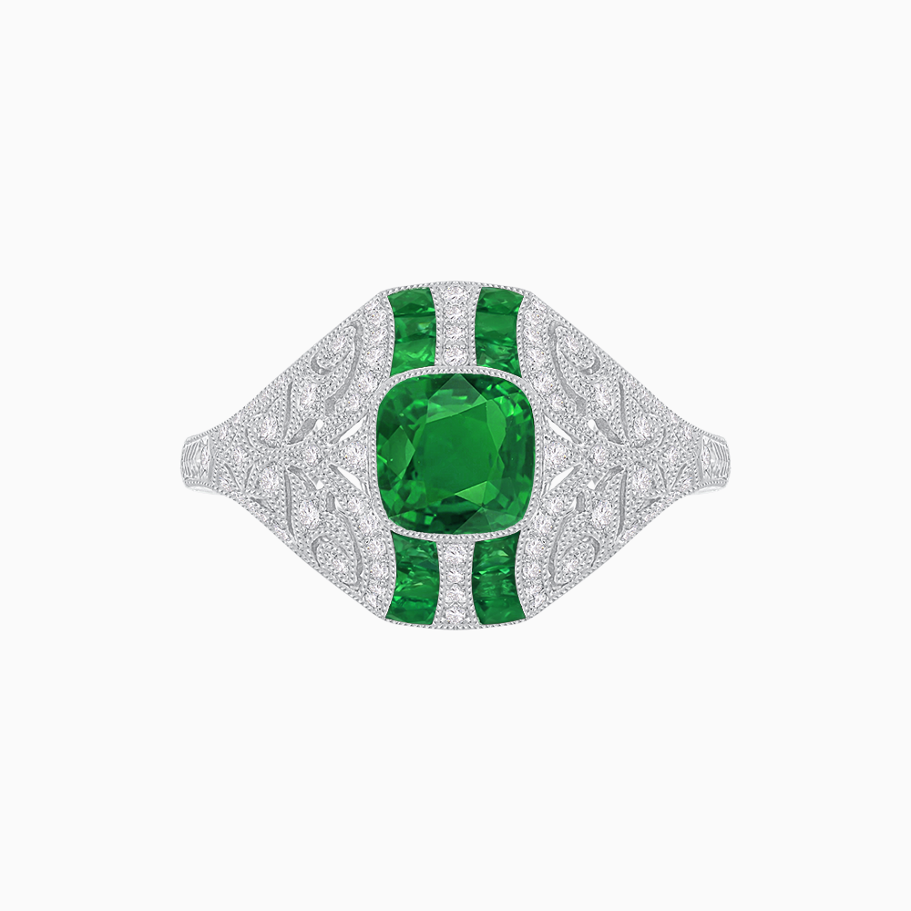 Vintage Inspired Sapphire & Diamond Ring