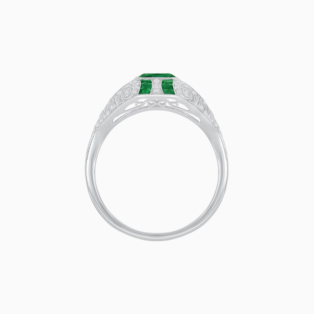 Vintage Inspired Sapphire & Diamond Ring