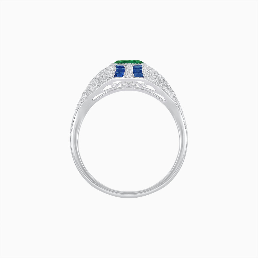 Vintage Inspired Sapphire & Diamond Ring