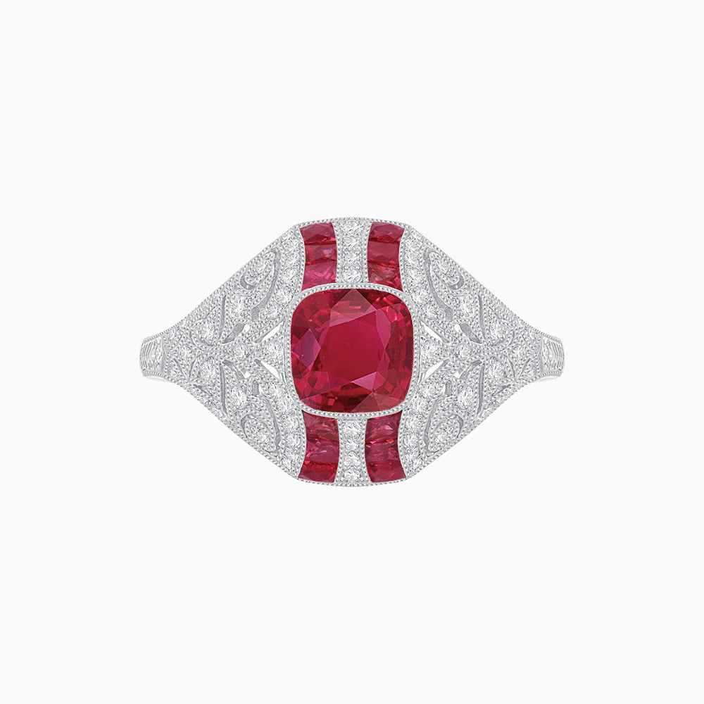 Vintage Inspired Sapphire & Diamond Ring