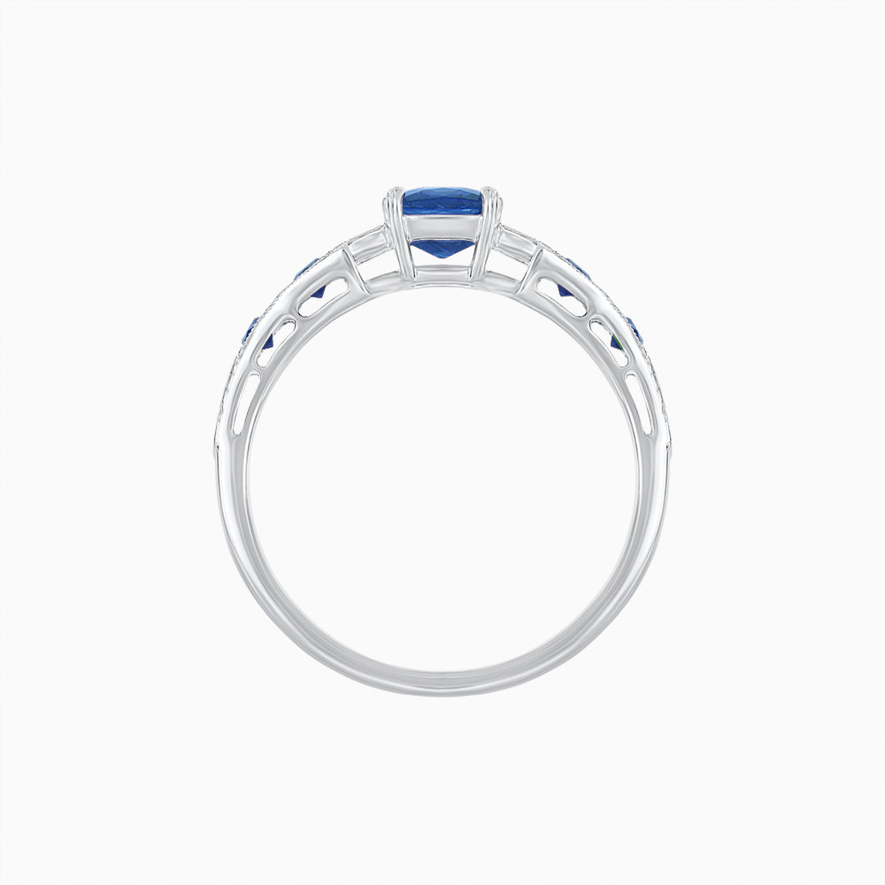 Cushion Shape Arrow Head Shank Ring with Gemstone