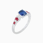 Load image into Gallery viewer, Cushion Shape Arrow Head Shank Ring with Gemstone