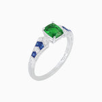 Load image into Gallery viewer, Cushion Shape Arrow Head Shank Ring with Gemstone