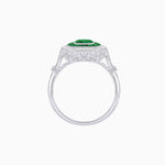 Load image into Gallery viewer, Art Deco Inspired Cushion Gemstone &amp; Diamond Halo Ring