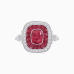 Load image into Gallery viewer, Art Deco Inspired Cushion Gemstone &amp; Diamond Halo Ring