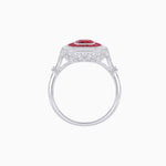 Load image into Gallery viewer, Art Deco Inspired Cushion Gemstone &amp; Diamond Halo Ring
