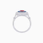 Load image into Gallery viewer, Art Deco Inspired Cushion Gemstone &amp; Diamond Halo Ring