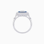 Load image into Gallery viewer, Art Deco Inspired Cushion Gemstone &amp; Diamond Halo Ring