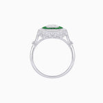 Load image into Gallery viewer, Art Deco Inspired Cushion Gemstone &amp; Diamond Halo Ring
