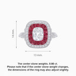 Load image into Gallery viewer, Art Deco Inspired Cushion Gemstone &amp; Diamond Halo Ring
