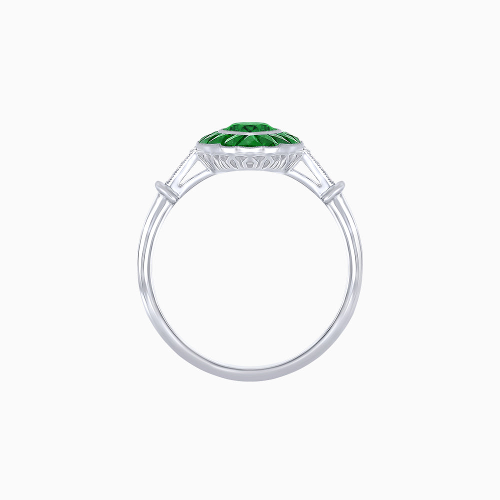 Art Deco Inspired Marquise shaped Gemstone Ring