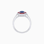 Load image into Gallery viewer, Art Deco Inspired Marquise Cut Calibré Gemstone Halo Ring