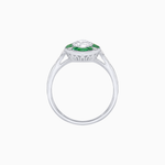 Load image into Gallery viewer, Art Deco Inspired Marquise Cut Calibré Gemstone Halo Ring