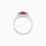 Load image into Gallery viewer, Art Deco Inspired Marquise Cut Calibré Gemstone Halo Ring