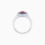 Load image into Gallery viewer, Art Deco Inspired Marquise Cut Calibré Gemstone Halo Ring