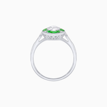 Load image into Gallery viewer, Art Deco Inspired Marquise Cut Calibré Gemstone Halo Ring