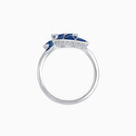 Load image into Gallery viewer, Art Deco Style Fan Motif Ring with Round Center Stone and Calibre-Cut Gemstone Accents